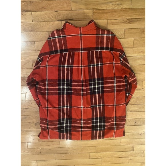 Lauren Ralph Lauren Women's Shirt Jacket Size Med Red Plaid Full-Zip 100% Cotton - Picture 6 of 7